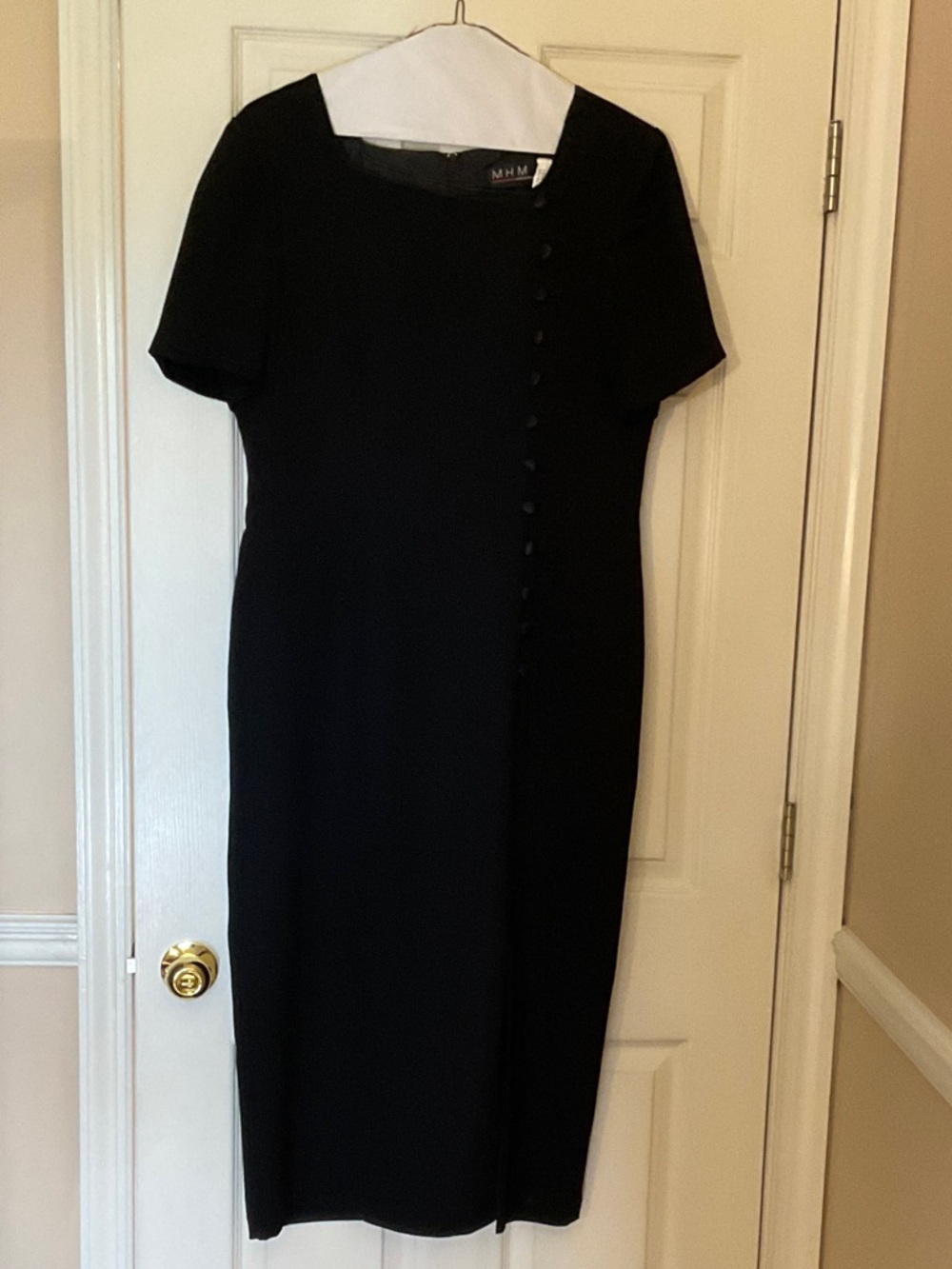 MM Lafleur Black Short-Sleeve Midi Dress